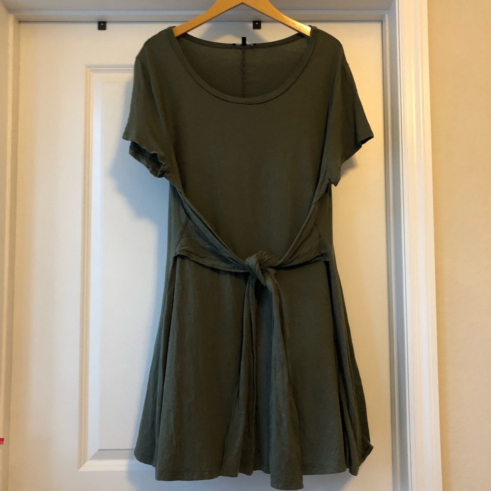 Green Tie Front Dress